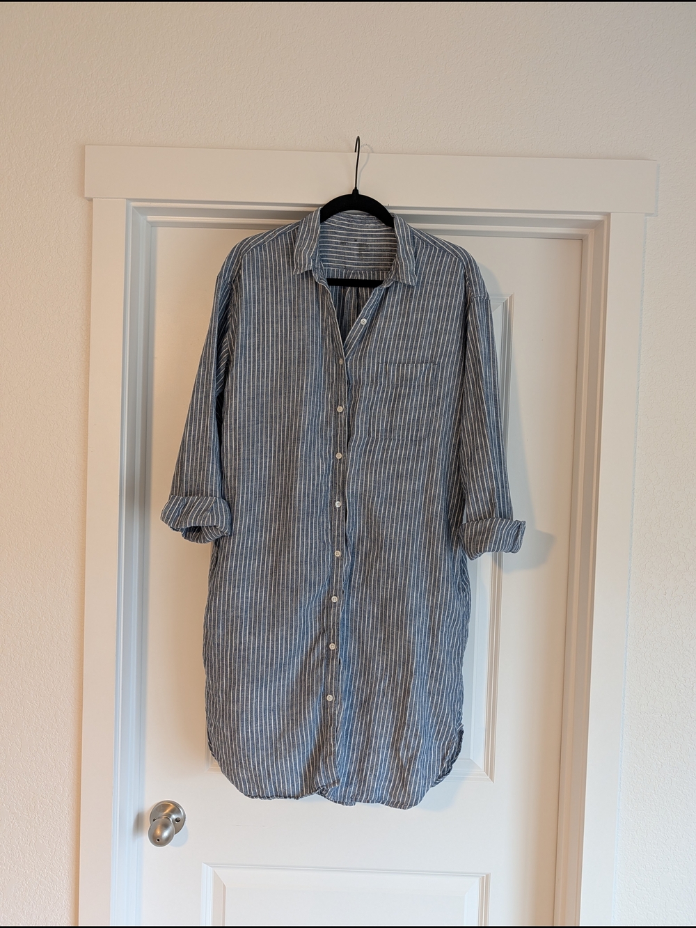 Muji Linen Striped Shirtdress